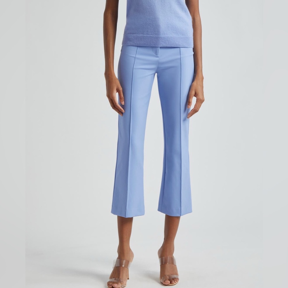 Veronica Beard Jaya Crop Pants Pintuck Stretch Crop Trousers size 4